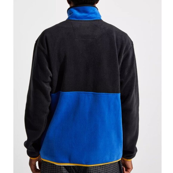 Columbia Men's XL Blue Yellow Gray Back Bowl Fleece Full Zip Jacket Cozy Travel - Picture 5 of 5